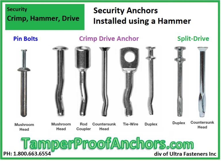 Hammer Anchors Tamperproof Anchors